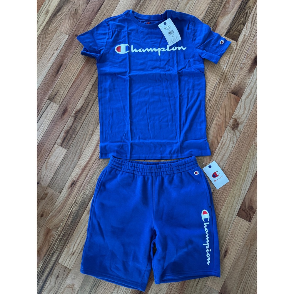 Champion Boys Royal Blue T-Shirt and Shorts 2-Piece Set Size L 14/16 NWT